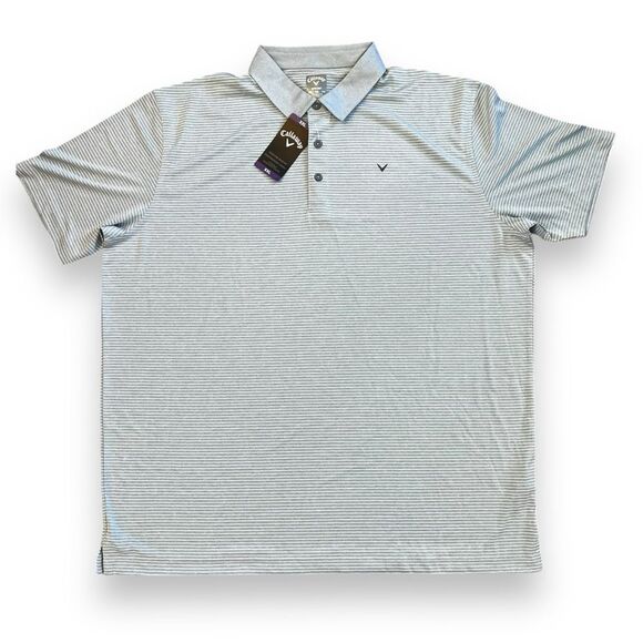 NWT Callaway Opti-Dri Performance Golf Shirt  Size XXL  Light Grey Moisture Wick - Picture 1 of 9